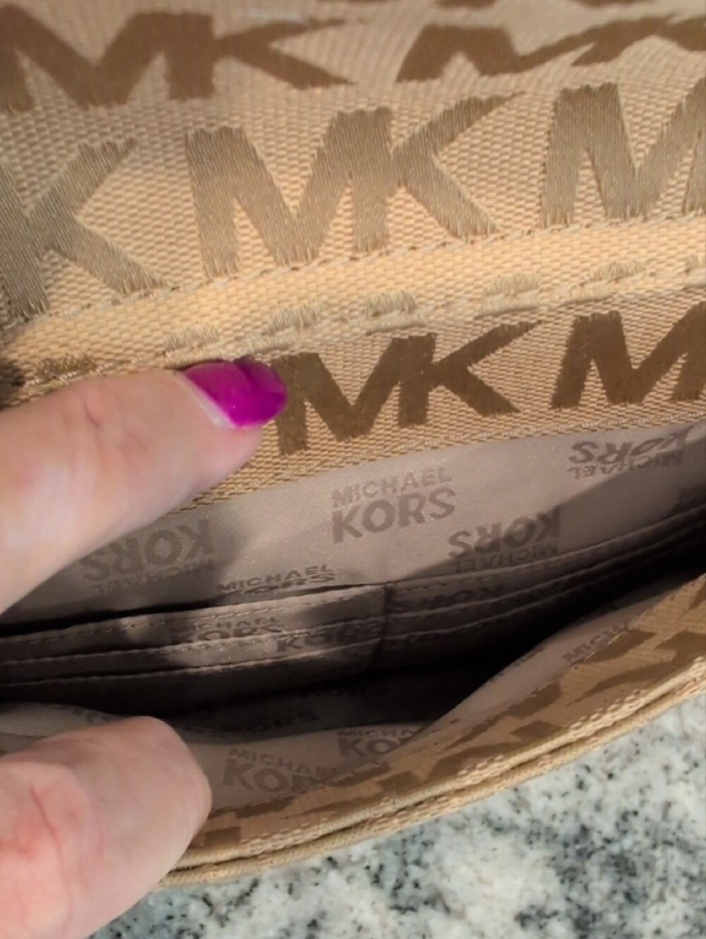 Michael Kors Signature Canvas Tote Bag With Front Pocket - Picture 7 of 13